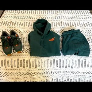 FULL SET body suit PUMA for men green/orange medium size 11